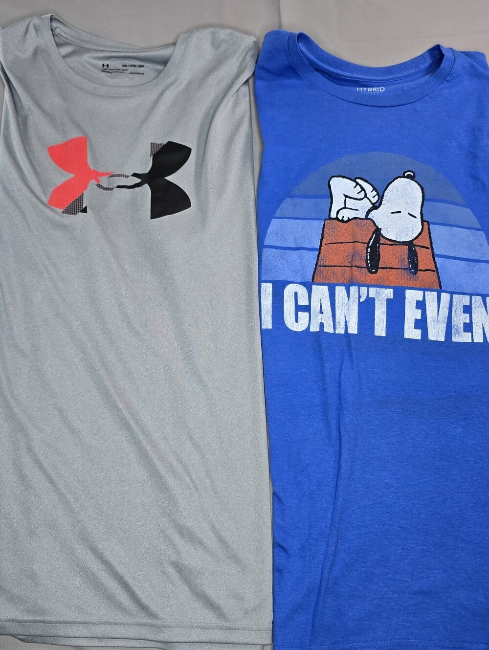 2XL Men’s Shirt Bundle – Under Armour Performance Tee + Peanuts Snoopy Hybrid